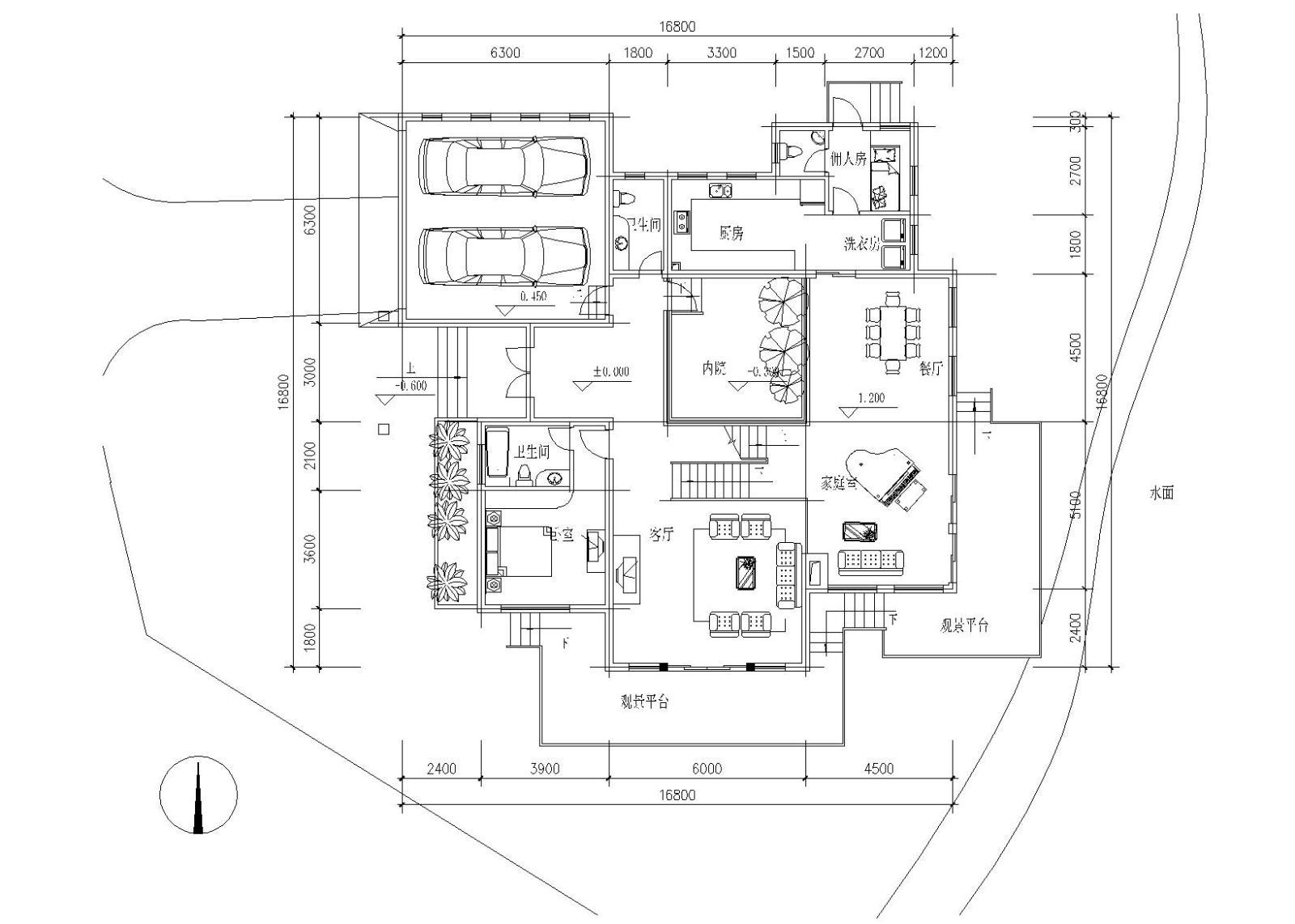 平坡屋顶独栋别墅建筑施工图cad施工图下载【ID:149889125】