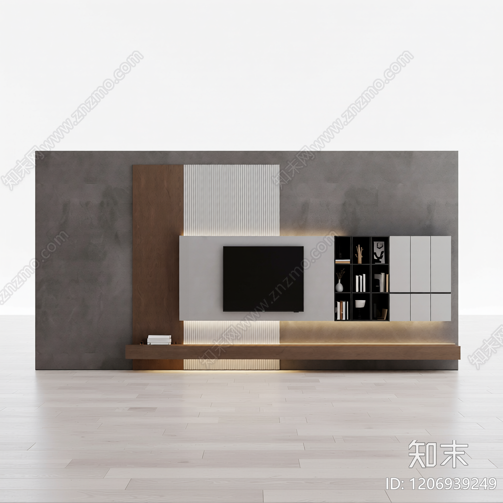 电视墙组合体3D模型下载【ID:1206939249】