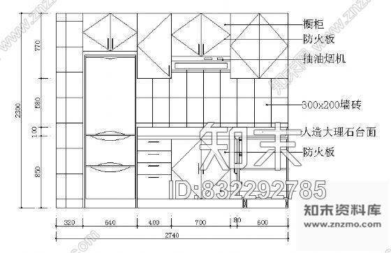 图块/节点厨房立面cad施工图下载【ID:832292785】