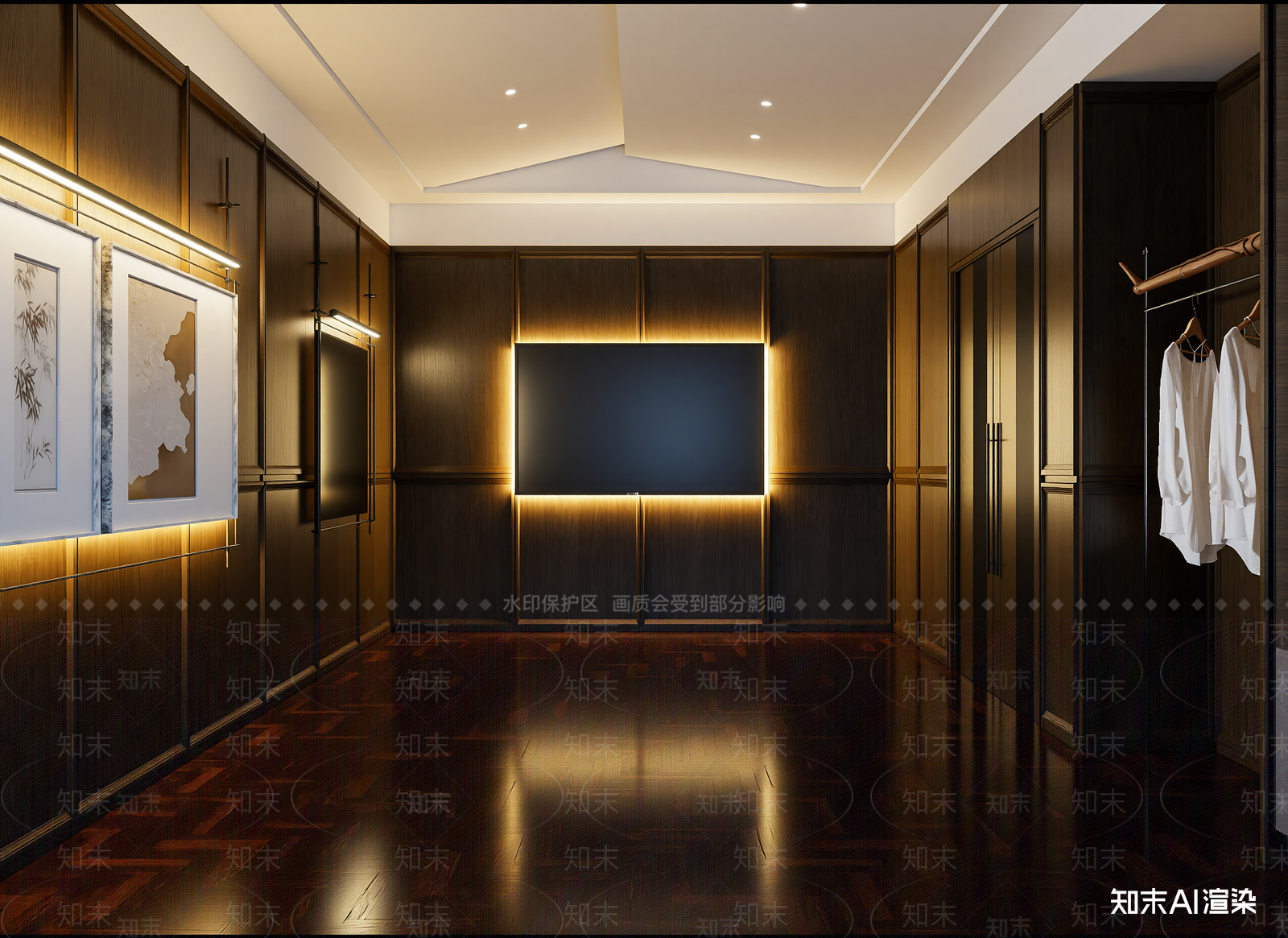 新中式衣帽间3D模型下载【ID:1215125732】