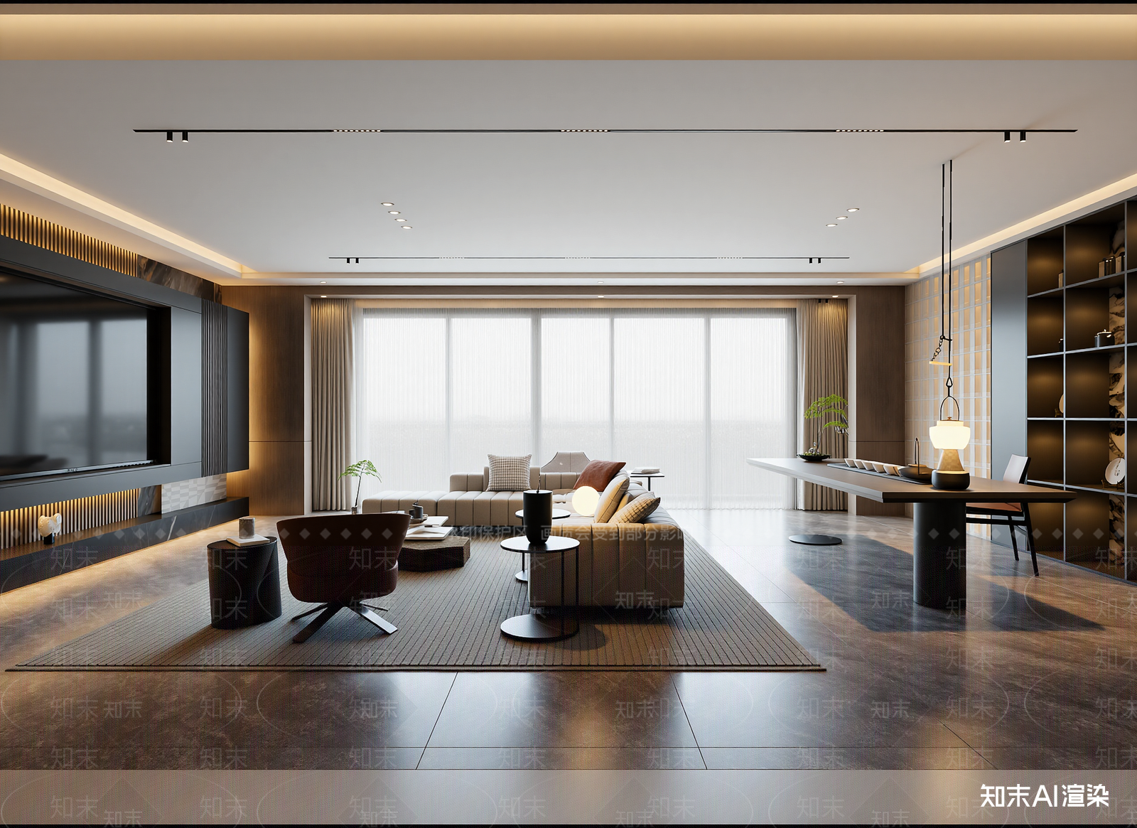 现代客餐厅3D模型下载【ID:1222035381】