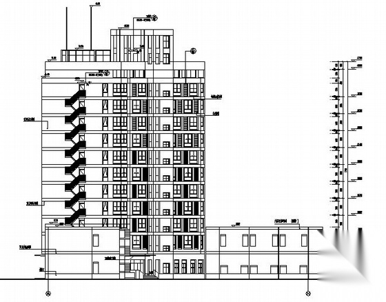 某十一层办公楼建筑施工图cad施工图下载【ID:151425101】