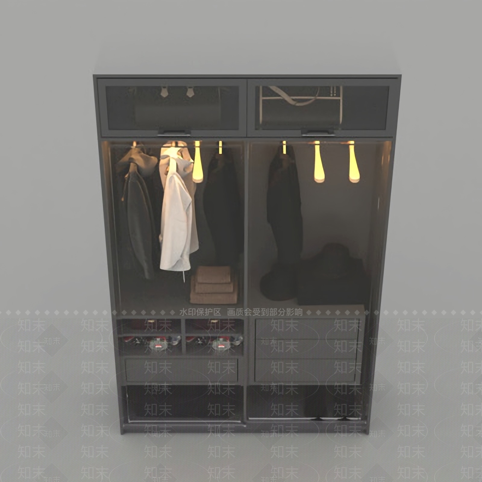 现代衣柜免费3D模型下载【ID:1123252679】