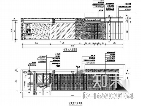 [甘肃]天水市某洗浴会所室内装饰成套施工图（含效果）cad施工图下载【ID:165909164】