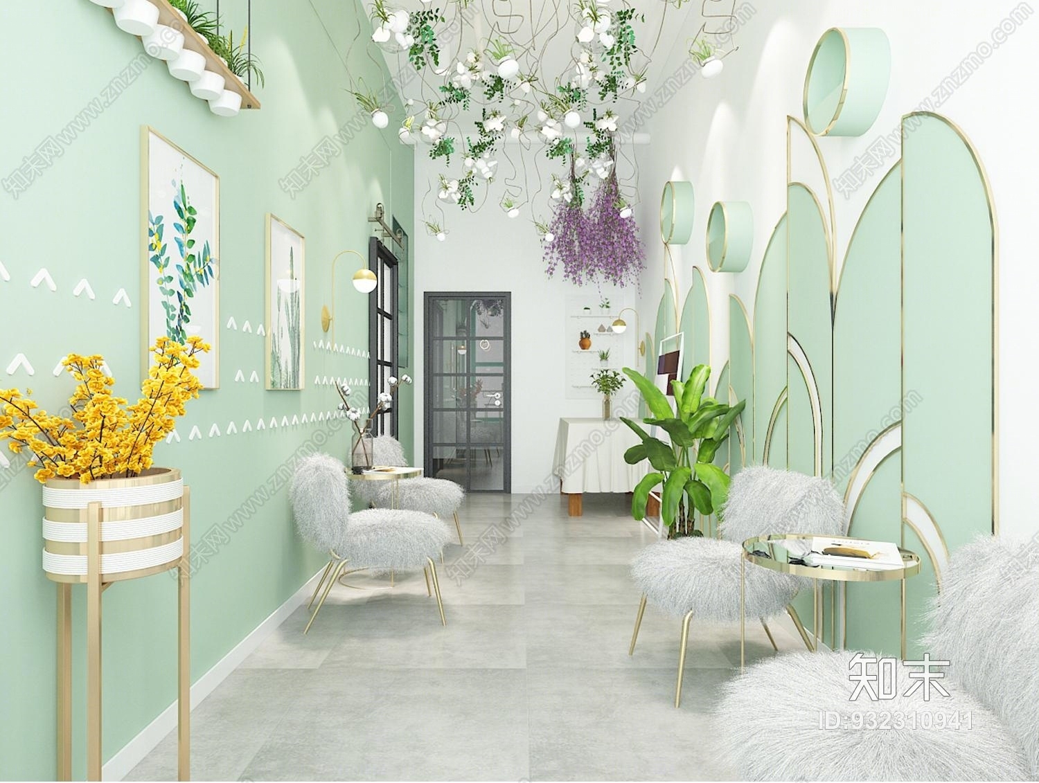 现代北欧花店简约3D模型下载【ID:932310941】