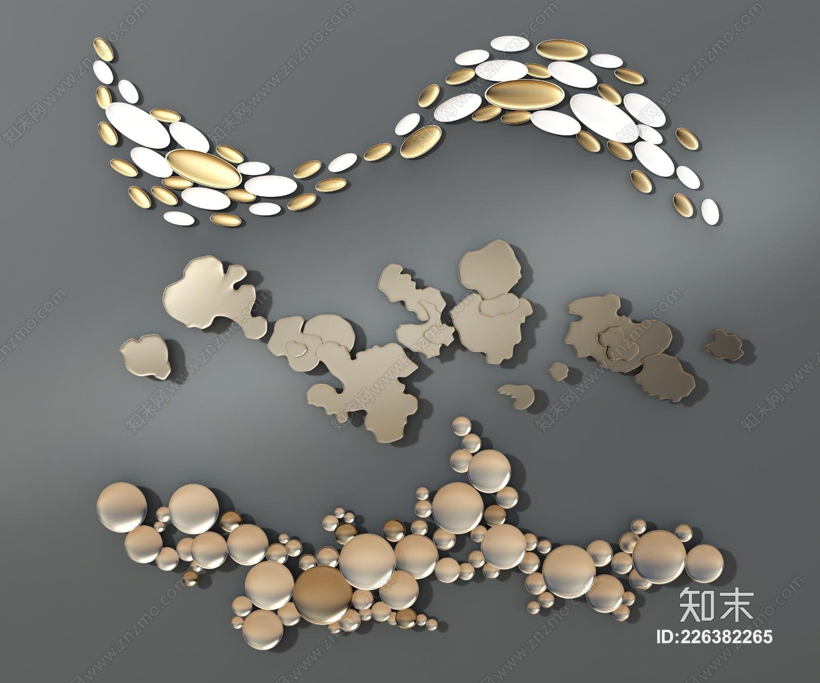 现代北欧墙面装饰品3D模型下载【ID:226382265】