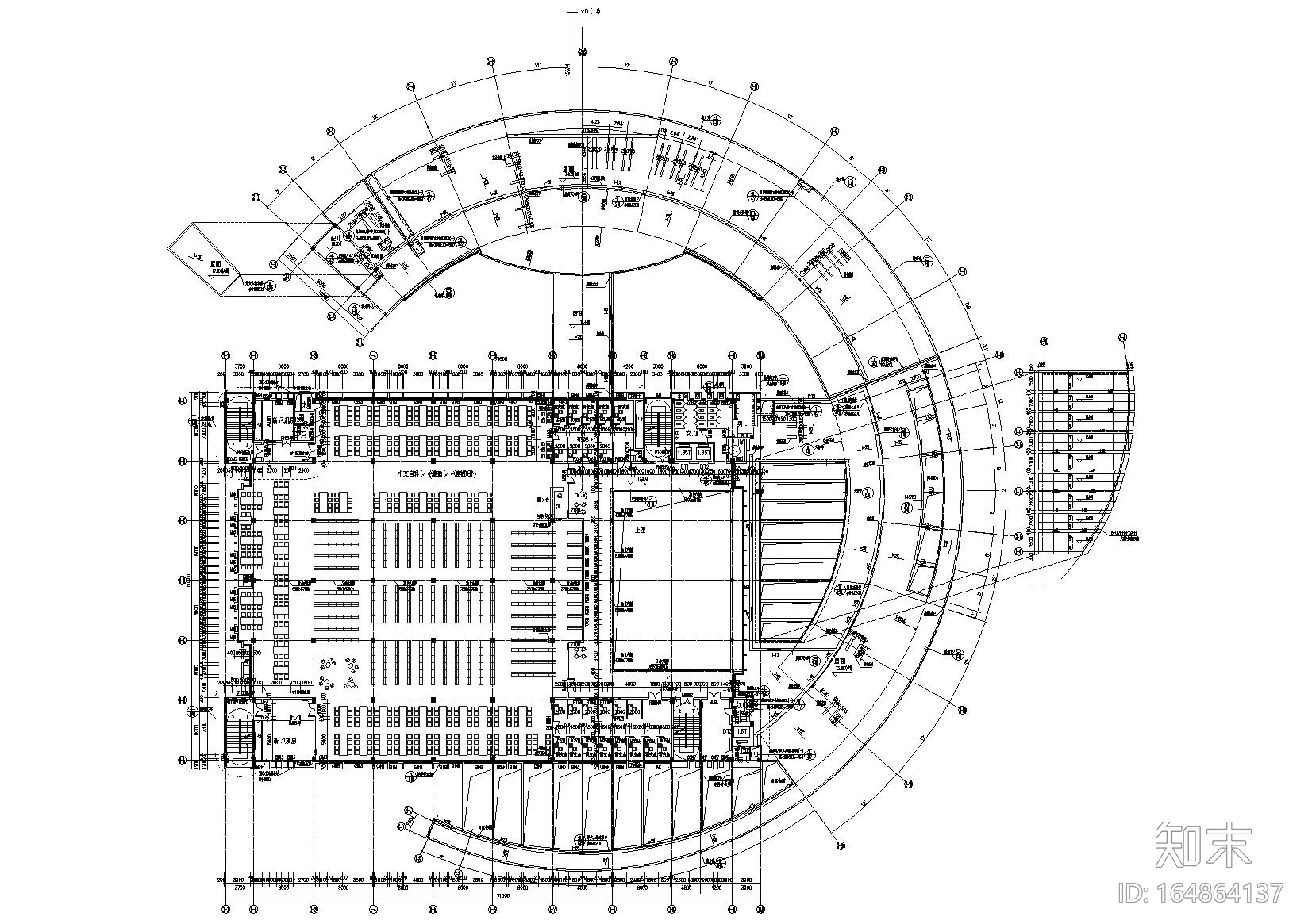 [江苏]盐城图书馆建筑工程项目施工图+文档cad施工图下载【ID:164864137】