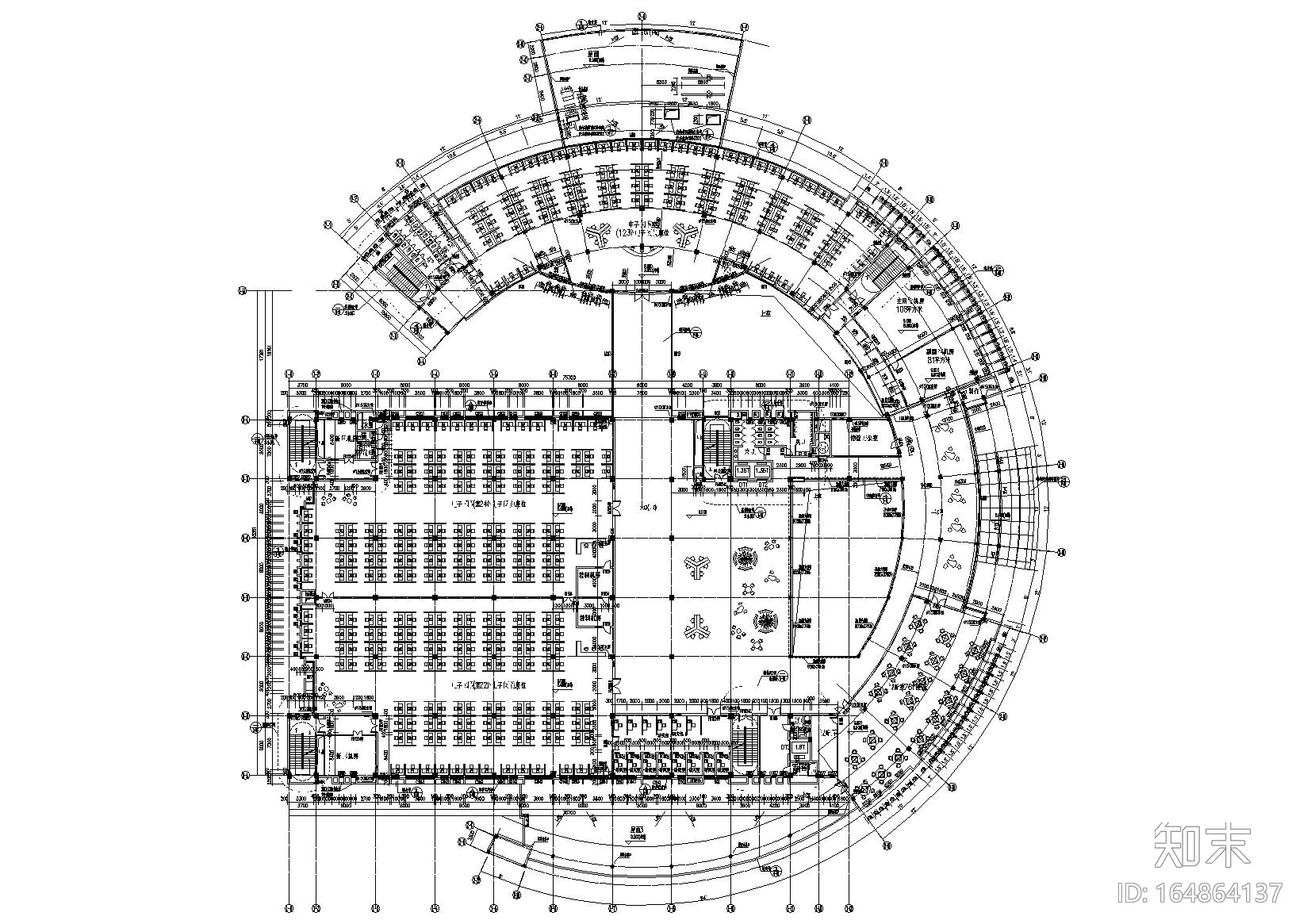 [江苏]盐城图书馆建筑工程项目施工图+文档cad施工图下载【ID:164864137】