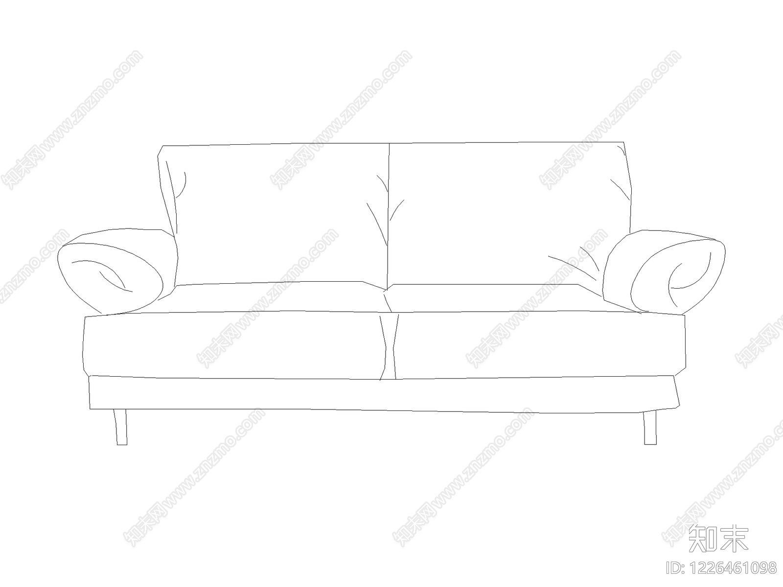 沙发cad施工图下载【ID:1226461098】