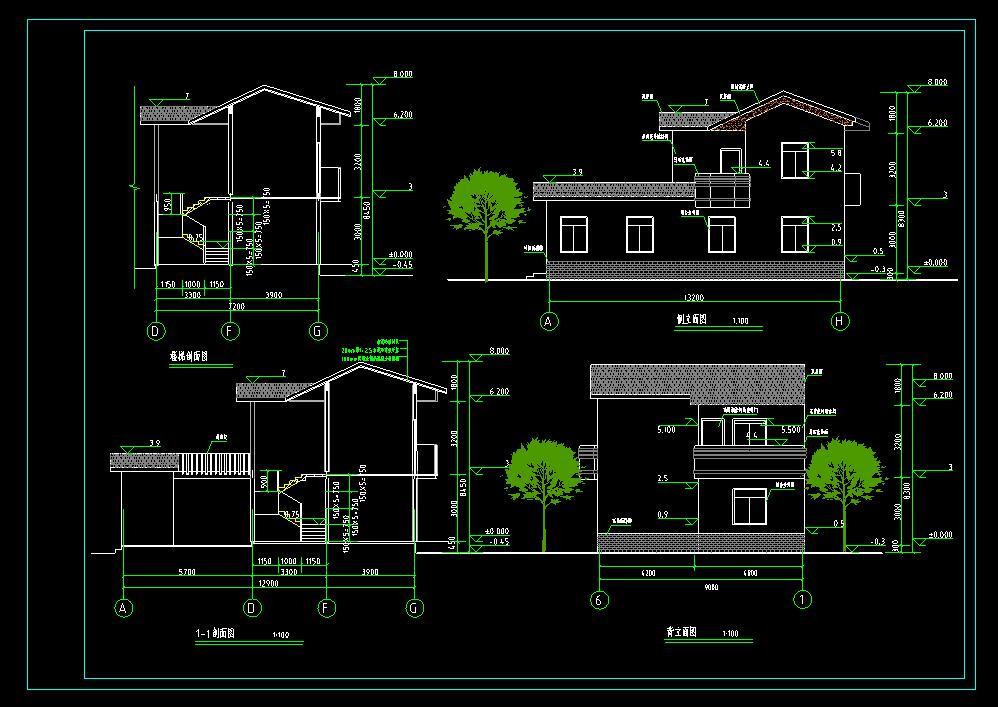 简约农村住宅建筑设计方案施工图cad施工图下载【ID:149772148】