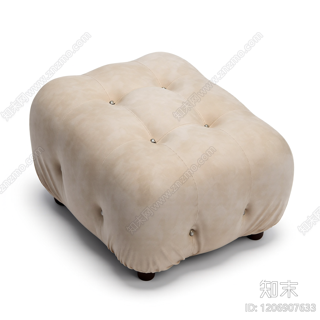 米色布艺脚凳3D模型下载【ID:1206907633】