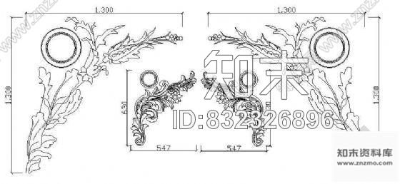 图块/节点花饰浮雕cad施工图下载【ID:832326896】