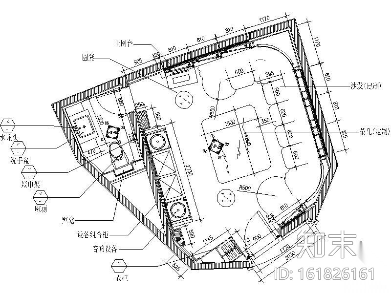 标准KTV包房装修图cad施工图下载【ID:161826161】