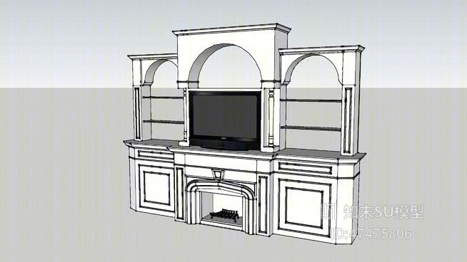 电视柜SU模型下载【ID:218034160】