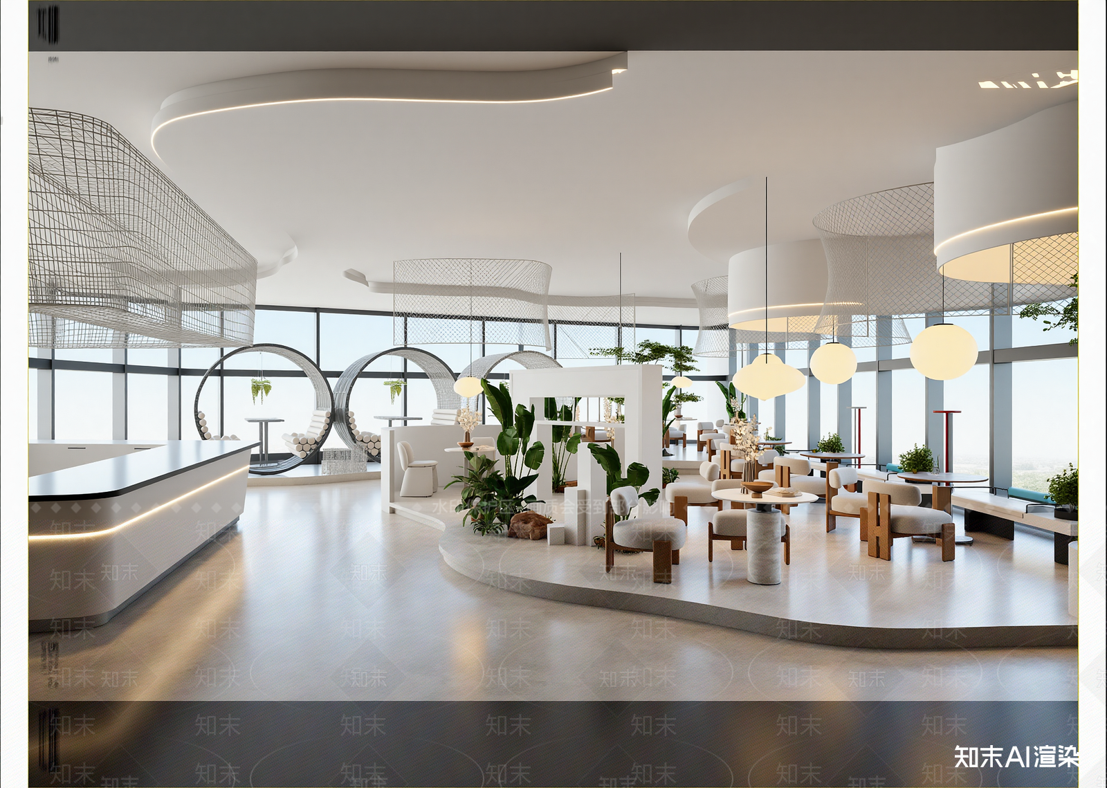 现代酒店大堂3D模型下载【ID:1215108339】