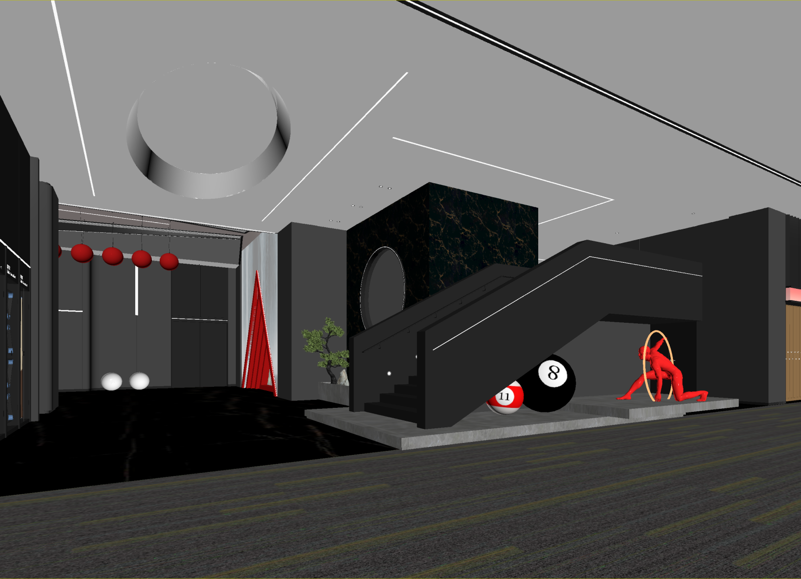 现代台球室3D模型下载【ID:1215015028】