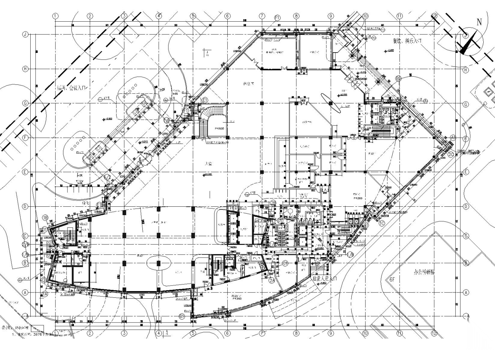 合肥二十四层高层框架结构酒店建筑施工图cad施工图下载【ID:160731199】