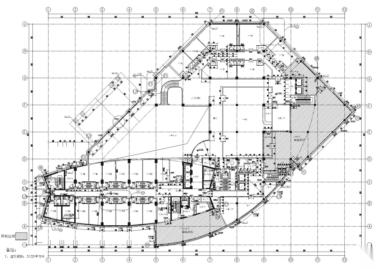 合肥二十四层高层框架结构酒店建筑施工图cad施工图下载【ID:160731199】