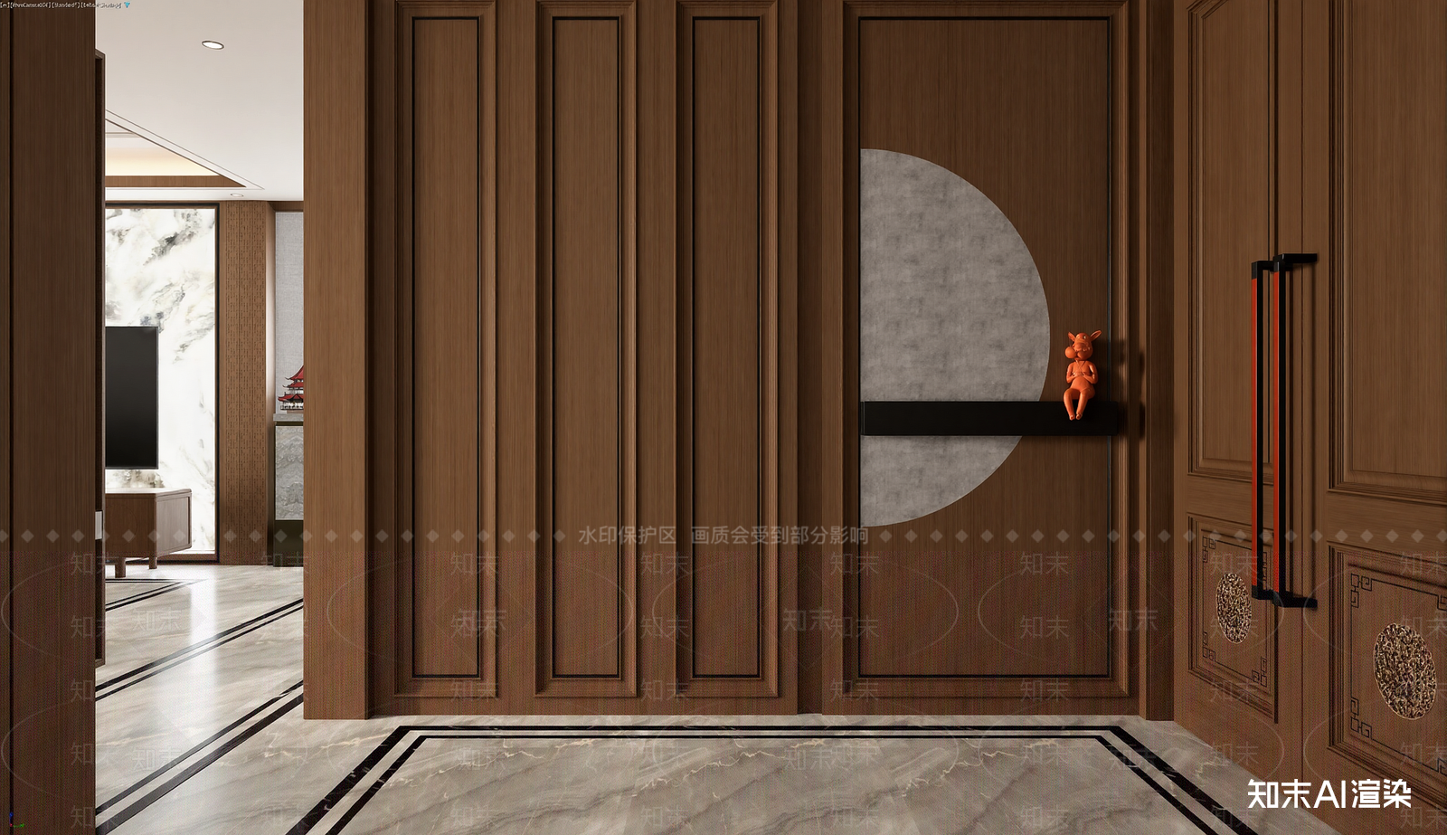 新中式玄关3D模型下载【ID:1222008128】