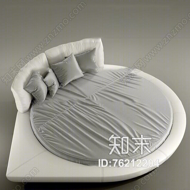 现代圆形床3D模型下载【ID:76212204】