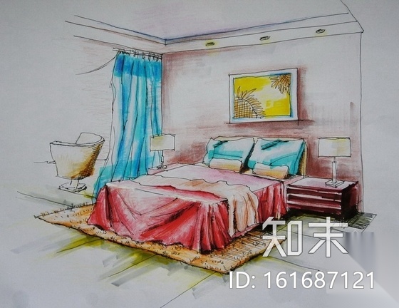 [毕业设计]现代简约三居室室内装修图（含手绘效果）cad施工图下载【ID:161687121】