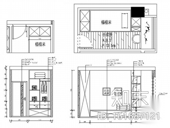 [毕业设计]现代简约三居室室内装修图（含手绘效果）cad施工图下载【ID:161687121】