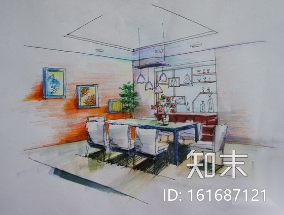 [毕业设计]现代简约三居室室内装修图（含手绘效果）cad施工图下载【ID:161687121】