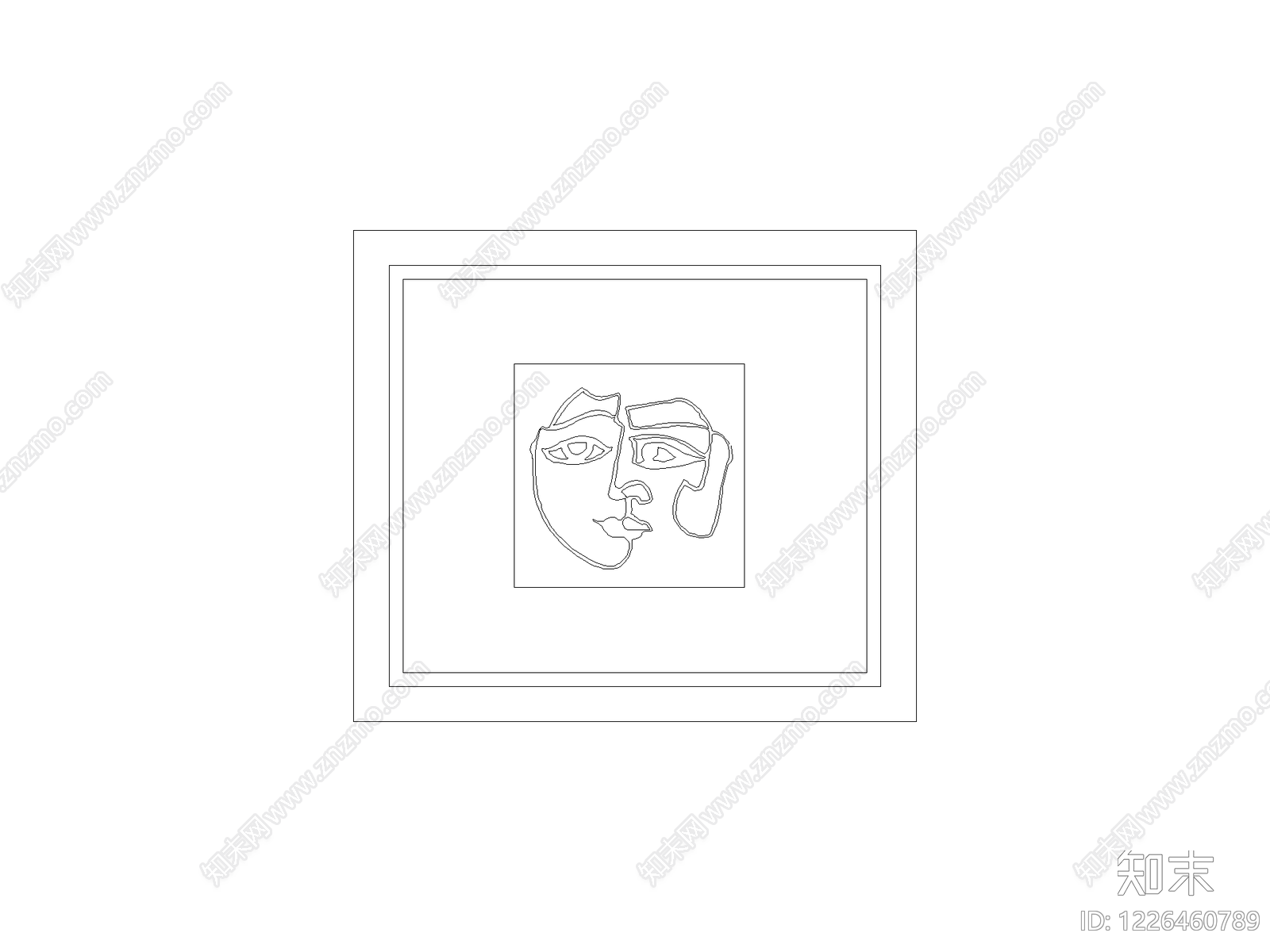 挂画cad施工图下载【ID:1226460789】