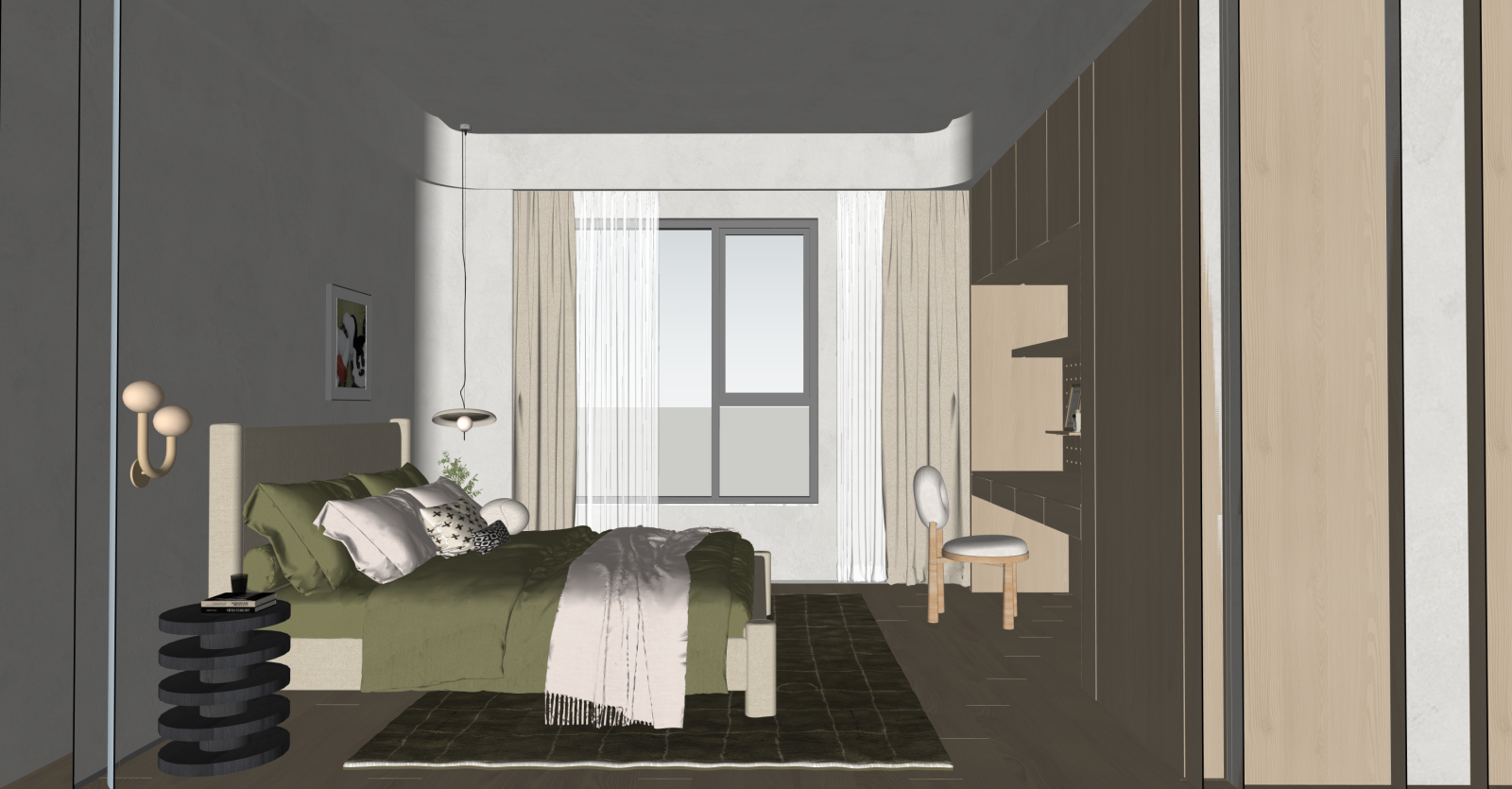 现代通用儿童房SU模型下载【ID:1215939533】