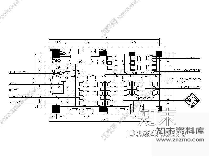 施工图酒店休息区装修图cad施工图下载【ID:532059690】