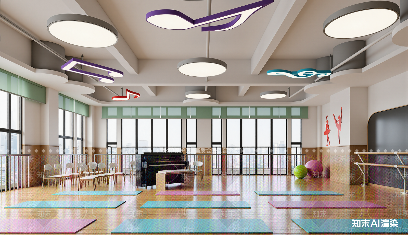 现代瑜伽室3D模型下载【ID:1214319145】