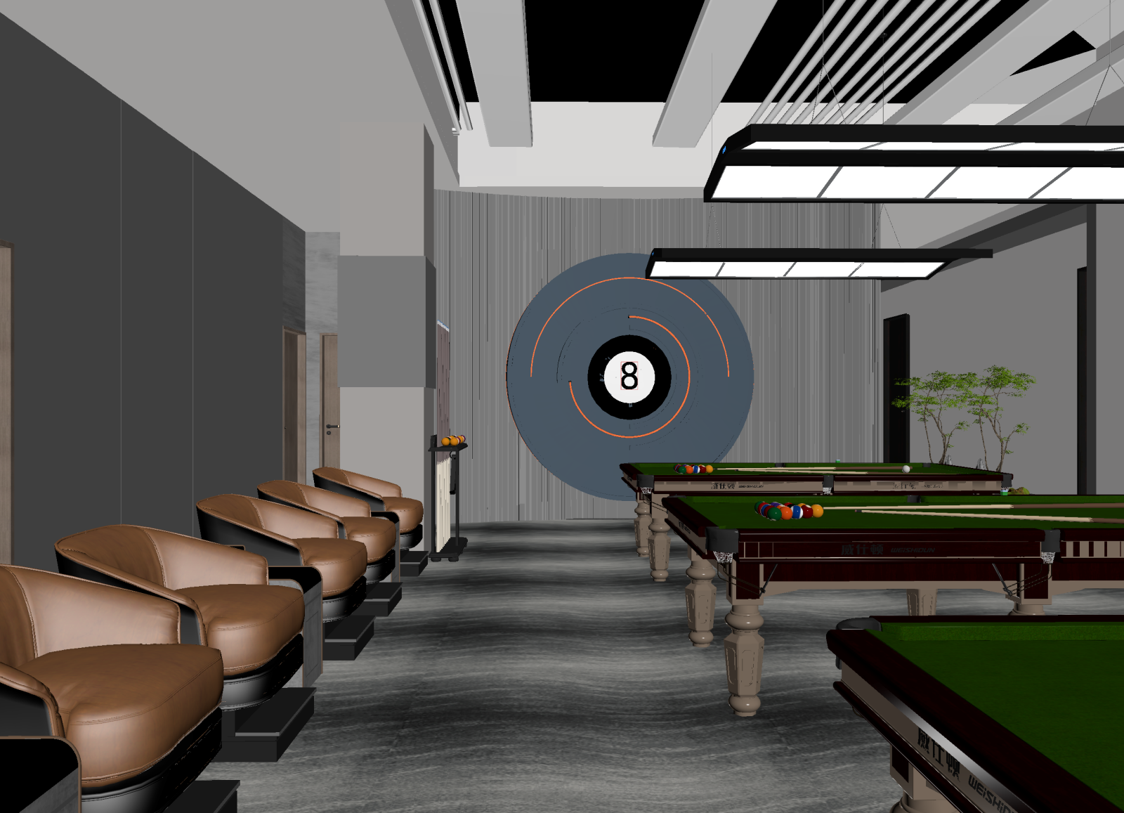 现代台球室3D模型下载【ID:1214692980】