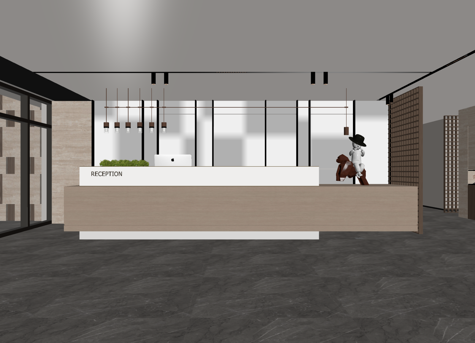 现代酒店大堂3D模型下载【ID:1215011243】