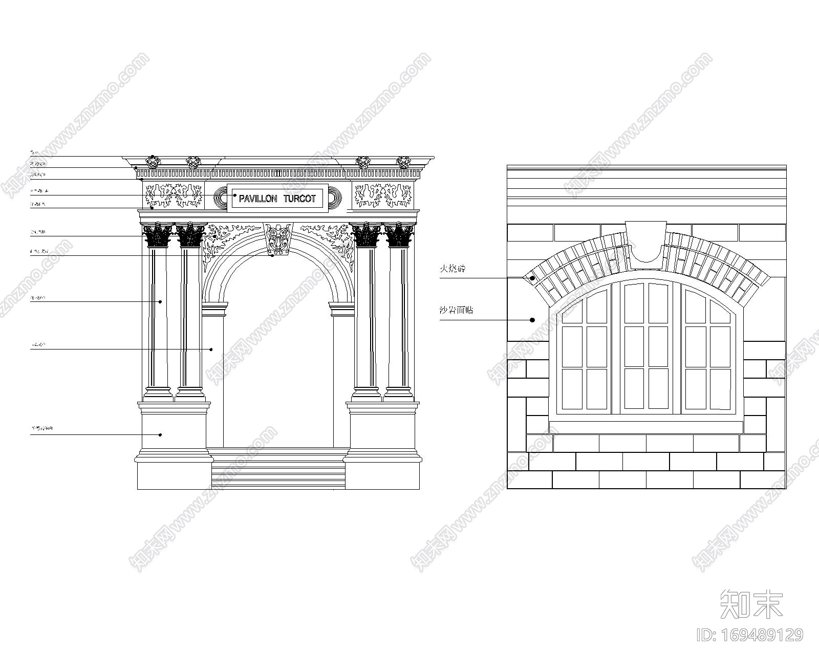 欧式豪华建筑门窗构件CAD大全施工图下载【ID:169489129】