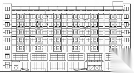 [广厦]某七层单身公寓建筑施工图（带效果图）cad施工图下载【ID:160719191】