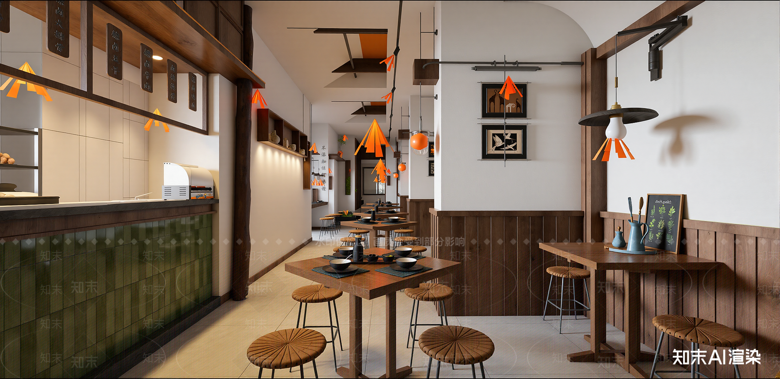 原木中餐厅SU模型下载【ID:1216050640】
