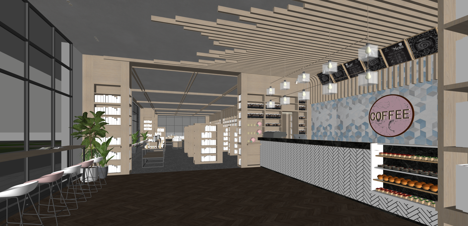 现代书店SU模型下载【ID:1215963533】