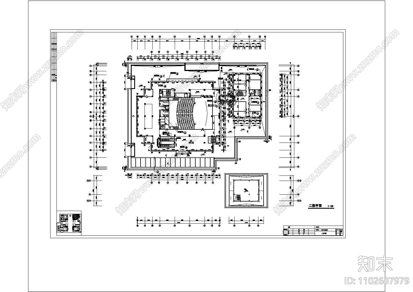 某地二层大唐影院建筑施工图纸cad施工图下载【ID:1102687979】