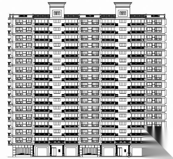 某私人设计十七层住宅楼建筑方案图cad施工图下载【ID:166198180】