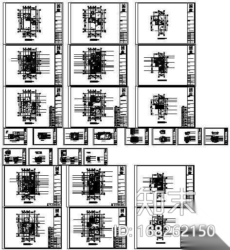 一套别墅，简约风格cad施工图下载【ID:168262150】