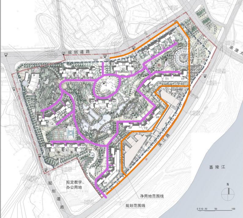 [重庆]高层现代风格线条立面住宅建筑设计方案文本cad施工图下载【ID:168088197】