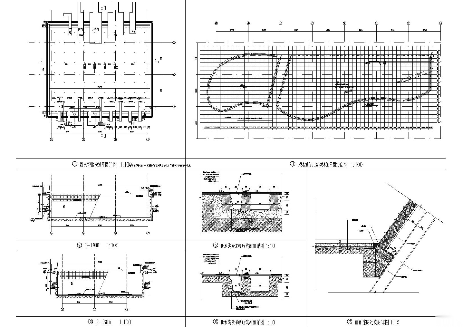 ​[江苏]连云港体育中心游泳馆建筑施工图cad施工图下载【ID:160726197】