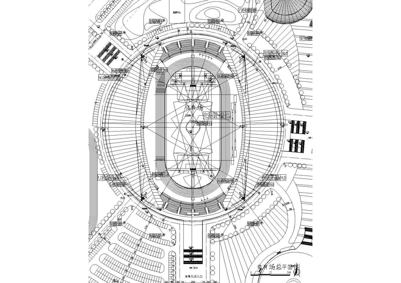 ​[江苏]连云港体育中心游泳馆建筑施工图cad施工图下载【ID:160726197】