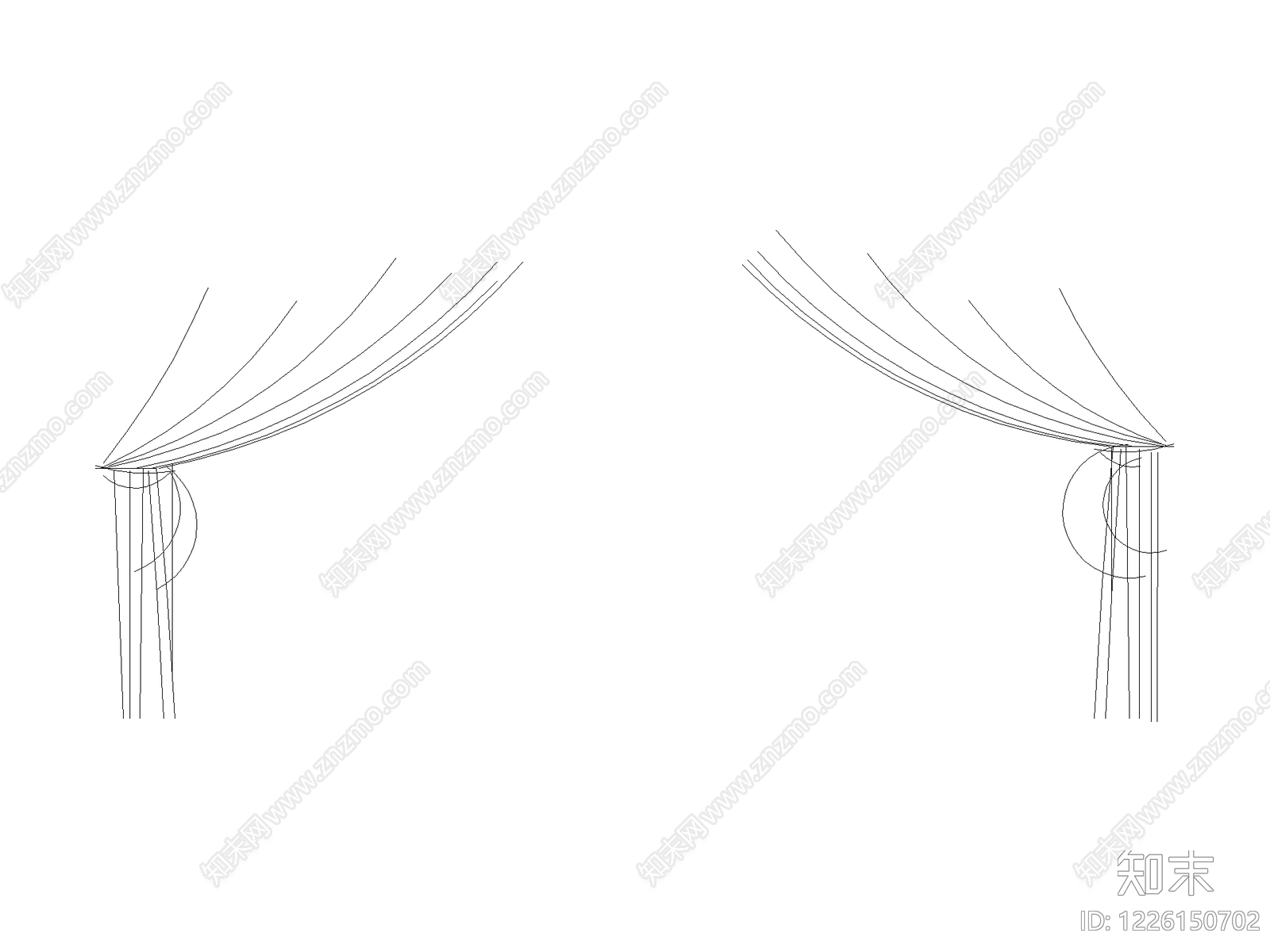 窗帘cad施工图下载【ID:1226150702】