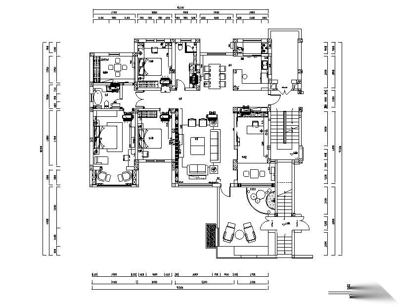 [河北]3套新中式风格山庄别墅设计施工图（附效果图+3D模...cad施工图下载【ID:160490125】