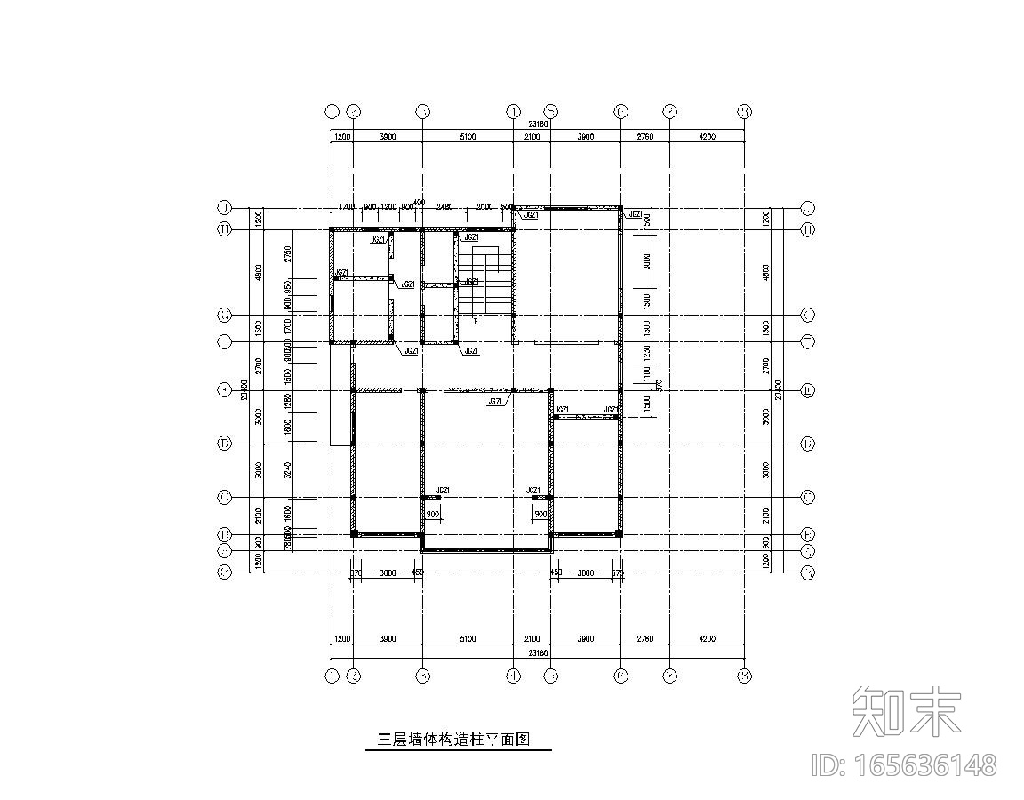 砖砌体结构办公楼（原别墅）改造加固施工图cad施工图下载【ID:165636148】