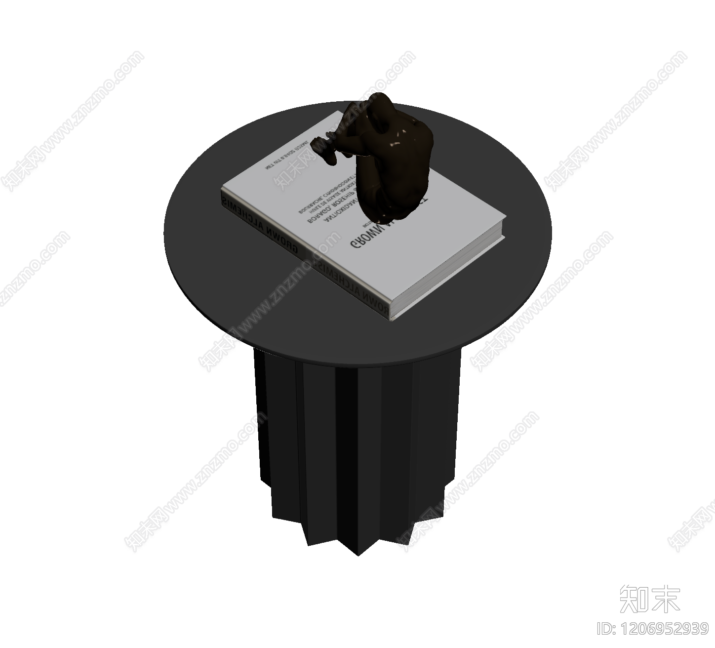 雕塑书桌组合装饰3D模型下载【ID:1206952939】