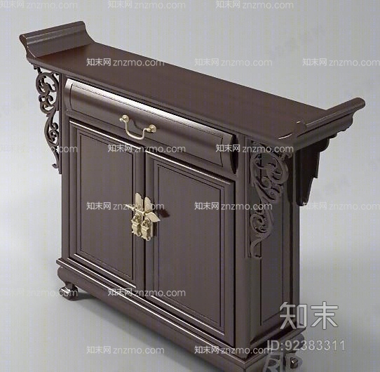 玄关柜263D模型下载【ID:92383311】