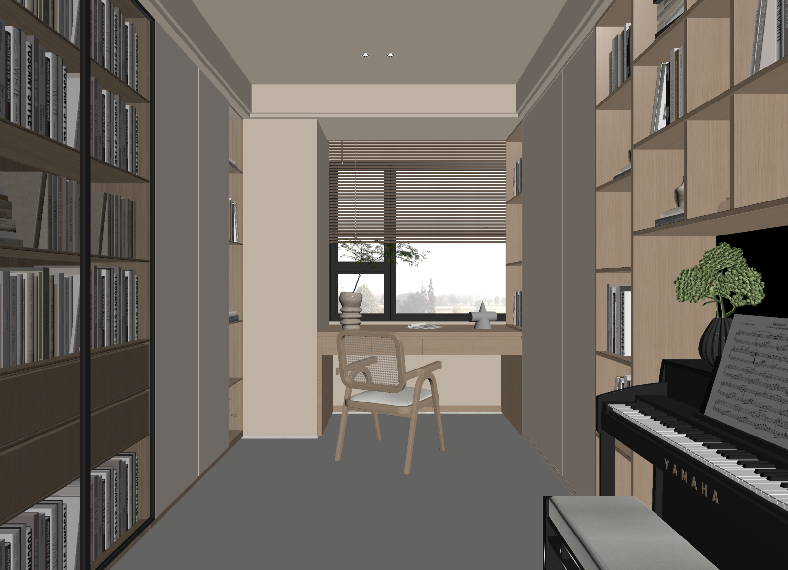现代书房3D模型下载【ID:1214758541】