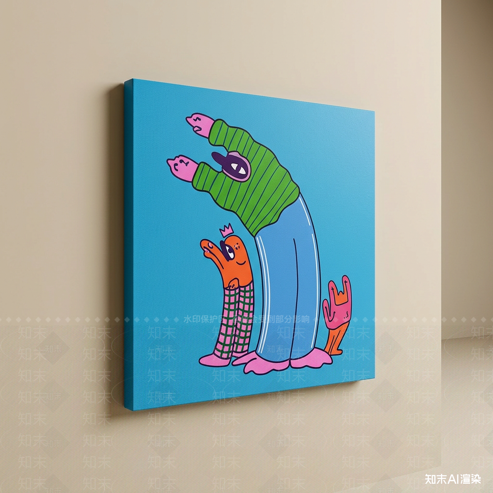 设计感挂画挂画SU模型下载【ID:1227363207】